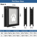 CEESC Large Dog Door for Pets Up to 80 lb, Weatherproof Pet Door for Cats and Dogs, Durable, Snap-in Closing Panel Included, Suitable for Interior and Exterior Doors (Large, Black)