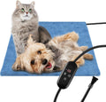 Pet Heating Pad for Cats Dogs Kitten, 17.7x17.7 Electric Heated Cat Mat Bed Warmer with Auto-Power Off,Chew Resistant,Te