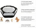 Small Animals Playpen with Top Zippered Cover Pet Yard Fence Black