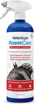 Vetericyn FoamCare Medicated Horse Shampoo | Sprayable Equine Shampoo with Ketoconazole for Healing Relief from Itchy Sk