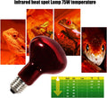Infrared Heat Lamp Bulbs 75W 2 Pack,Red Basking Spot Light Bulb Reptile Heating lamp for Bearded Dragon,Turtle,Snake,Leo