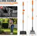 LEVELEVE Dog Pooper Scooper, Long Handle Stainless Metal Tray and Rake Set for Medium Small Dogs, Heavy Duty to use on G