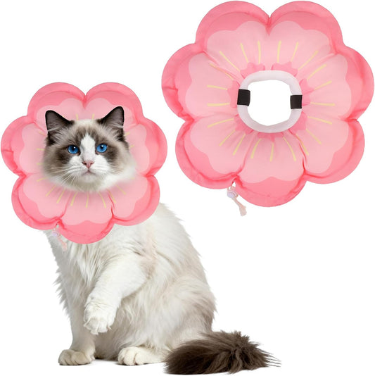 EXPAWLORER Cat Cone Collar Soft, Cat E Collar Recovery After Surgery to Stop Licking, Adjustable Waterproof Cute Neck El