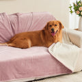 Yaning Waterproof Blanket 80"x90" for Adults, Reversible Waterproof Bed Cover for Dogs Cats Pets, Soft Leakproof Blanket for Bed Couch Sofa Furniture Protector, Dusty Pink/Off White