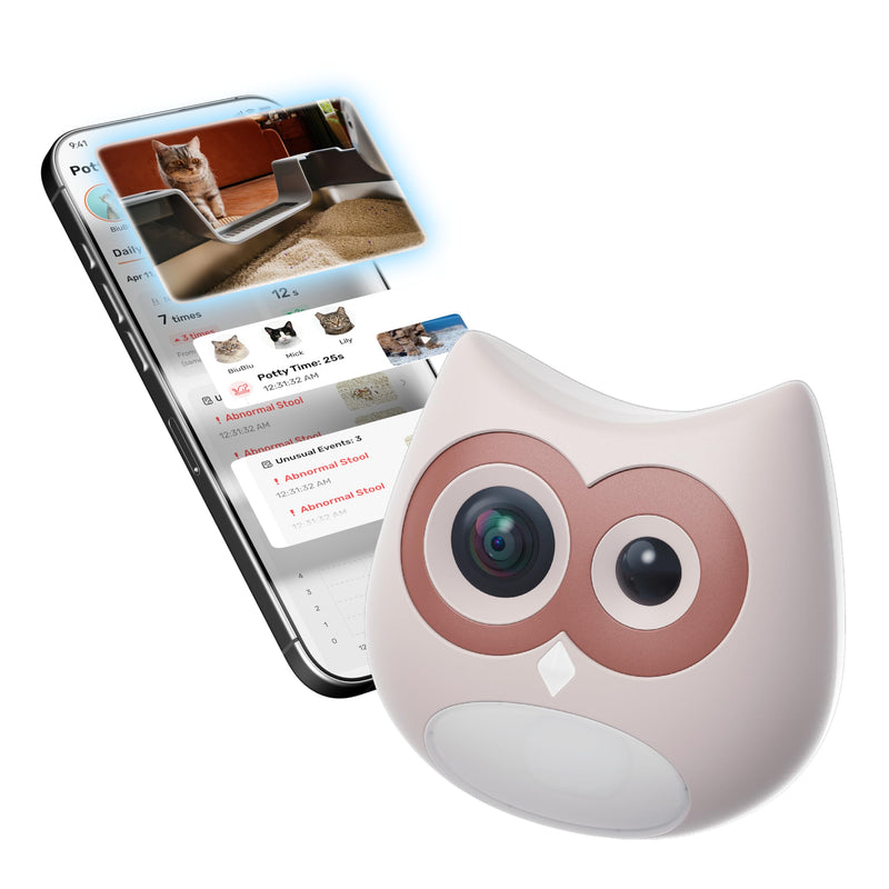 SiiPet LitterLens Cat Litter Box Camera with App, AI Health Monitoring & Alerts, Track Urination & Stool, Multi-Cat Recognition, Works with Every Litter Box, Pet Health Monitor (Pink)
