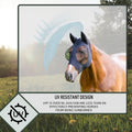 5 Pcs Elastic Fly Masks for Horses with Ears, Comfortable Cashel Mesh Fly Mask Elasticity Breathability UV Protection Ho