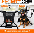 Dog Car Barrier, Dog Car Net Barrier, Heavy Duty Canvas Seat Divider with Belt Set, Double-Sided Organizer, Adjustable Pet Safety Kit, Precision Fit for SUV & Cars
