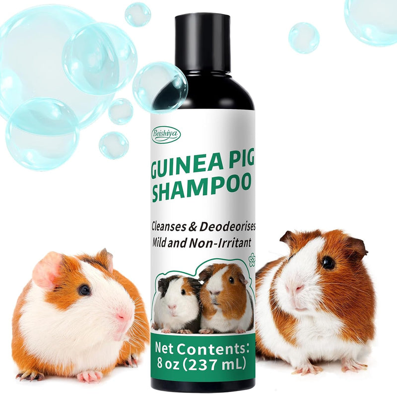 Guinea Pig Shampoo 8 oz - Naturally Effective Shine Skin & Coat Formula - NO Fragrance, Hypoallergenic, Relieves Dry, It