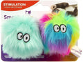 SmartyKat (2 Count) Fuzzy Friends Plush Catnip Ball Cat Toys - Rainbow/Turquoise, 2 Count