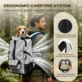 Dog Carrier Backpack, Ventilated Mesh Dog Carrier with Built-in Leash, Adjustable Chest & Waist Buckles, Reflective Tape