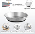 WROSWT Stainless Steel Cat Bowls,Whisker Friendly Shallow Cat Dishes for Food and Water,Non-Slip Silicone Bottom,Heavy Duty,Replacement Kitten Metal Plate for Elevated Stands,2 Pack