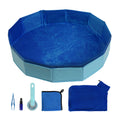 Goblfu Bearded Dragon Foldable Bath Pool with Bath Brush, Bathrobe, Towel, Spray Pot and Tweezer, for Puppy Small Dogs Cats (Blue, 6 n 1 Set)
