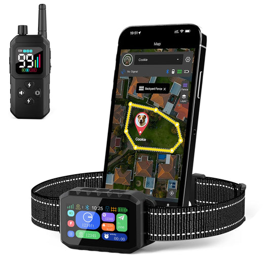 Zigtiger GPS Wireless Dog Fence & Training Collar System, Free App/Remote Controlled Custom Boundary up to 7000ft, Beep/Vibration/Safe Correction Modes, Early Alert, Waterproof for Dogs 10+ lbs
