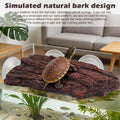Turtle Basking Platform, Resin Bark‑Textured Turtle Dock with 3 Suction