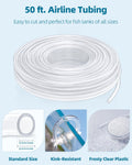 Pawfly Aquarium Tubing, 50 Feet Fish Tank Airline Tubing, Aquarium Air Pump Accessories Kit with Air Stones, Check Valve