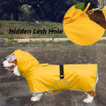 Luccalily Dog Poncho Hooded Raincoat for Puppies & Small to Large Dogs, Reflective Strips for Night Safety, Lightweight & Adjustable Fit (Small, Yellow)