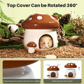 BUCATSTATE Hamster Hideout Ceramic, Mushroom Shape Hamster House and Habitats Cool Bed Ideal for All Season Dwarf Hamste
