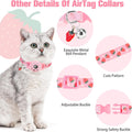 BINGPET AirTag Cat Collar with Bells, Upgraded Safety Elastic Cat Collar with Airtag Cat Collar Holder, Anti-Lost Cat Collars for Girl Boy Cats, Anti-Suffocation Kitty Puppy Collars