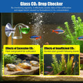 CO2 Glass Drop Checker Aquatic CO2 Test Monitor Kit for Fish Tank Planted Aquarium with Solution & Suction Cups