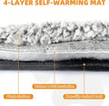 KOOLTAIL Self Warming Cat Bed, 4 Pack 16*20in Plush Extra Warm Self Heating Pet Pad for Crate, Floor, Indoor Outdoor, No
