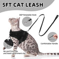 PUPTECK Cat Harness and Leash Set, Escape Proof Adjustable Pet Vest Harness with Mesh, Reflective Breahtbale Easy Control, for Cats Small Dogs Puppies Kitten Walking and Travel, Black S