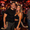 2Pcs Tiger Costume Set Tiger Ears Headband Tail for Adults Halloween Brown