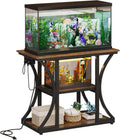 40-50 Gallon Aquarium Stand with Power Outlet & Storage Shelves, Brown