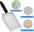 itPlus Cat Litter Scoop, Stainless Steel Cats Sturdy Mesh Scooper Kitty Metal Scooper Long Handle Scooper Shovel Sifter for All Litter Types Metal Cat Scooper for Litter Box