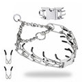 AKDNZ No Pull Dog Collar - 3mm (18"-24" Inches) Heavy Duty Stainless Steel Dog Training Collar, Adjustable Fit with Quick Release Buckle for Small, Medium & Large Dogs, 2 Extra Links