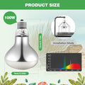 2 Pack 100W Reptile Heat Lamp Bulbs, Full Spectrum UVA/UVB Reptile Light Bulb and Basking Spot Light, UVB Light for Rept