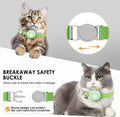 Cat Tracker, Lightweight GPS Tracker Compatible with Apple Find My App(Only iOS), Waterproof Cat Tracker Collar with Bell and Safety Elastic Buckle, No Monthly Fee,Works with Any Collar,Green