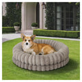 BALANCE Luxury Donut Dog Bed, 30 Inches Round Dog Bed Medium Size Dogs Washable, Orthopedic Calming Dogs Bed for Pets with Anti-Slip Bottom, Oatmeal