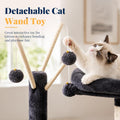 Hey-brother Cat Tree, 53 inch Cat Tower for Indoor Cats, Cat House with Padded Platform Bed, Toy Balls, Large Cozy Condo, Hammocks and Sisal Scratching Posts, Smoky Gray MPJ019-SG