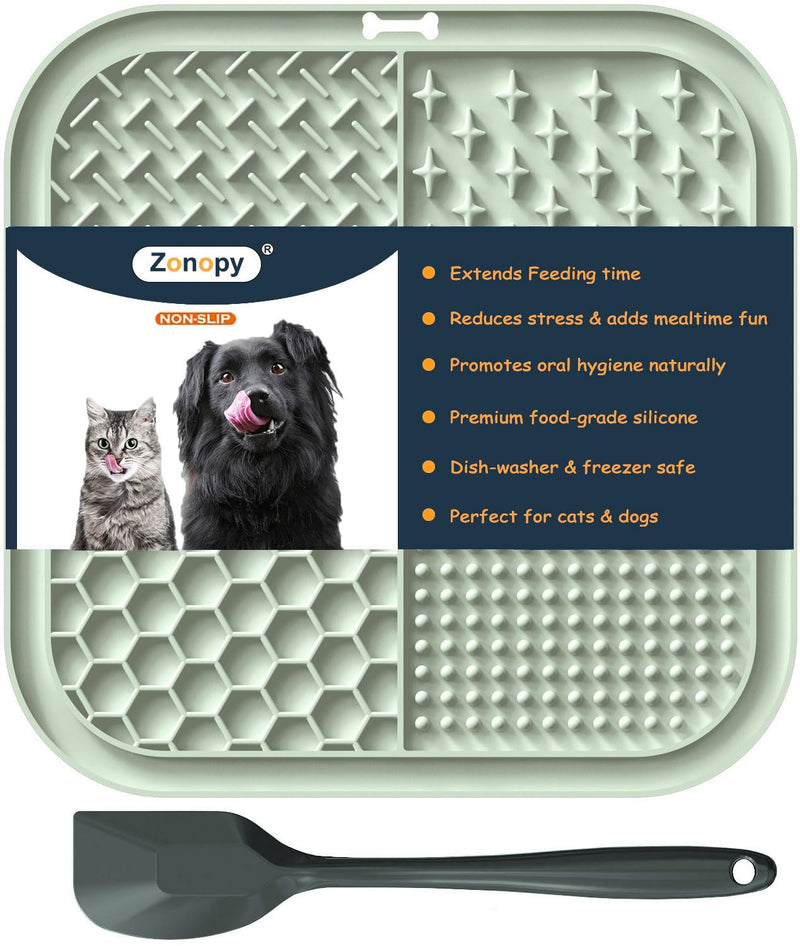 Zonopy Licking Mat for Dogs & Cats with Suction Cups, 1 Pack Square Dog Slow Feeder Lick Pat for Anxiety Relief & Boredom, Dog Toys to Keep Them Busy, Pets Grooming Bathing Training Mat