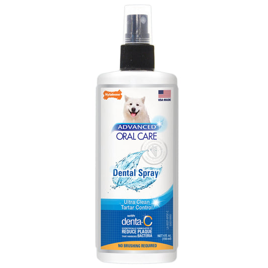 Nylabone Advanced Oral Care Pet Dental Spray, Liquid Tartar Remover & Breath Freshener for Dogs, Dog Teeth-Cleaning, 4 oz.