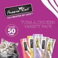 Fussie Cat, 0.5 Ounces Each, 50 Tubes, Tuna & Chicken Variety 5 Flavors