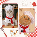 Cat Chef Costume for Medium Cat Pet Chef Hat Bow Tie Set Halloween Costume
