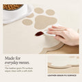 Ralxion Scalloped Dog Feeding Mat, Absorbent Mats for Dog Food and Water Bowl, Dispenser, Cute Elegant Aesthetic Khaki Beige Scallop Pet Placemat for Dogs, Cats, Puppy Accessories, 14" X 19”