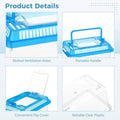 15 PCS Plastic Reptile Terrarium Carrier Cage, Portable Transparent Aquarium Box with Slotted Ventilation Holes for Turt