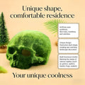 Mossy Skull Terrarium Ornament 4.5" Realistic Reptile Habitat Decor
