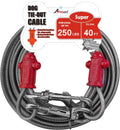 Petest Reflective Tie Out Cable with Crimp Cover for Super Dogs Up to 250 Pounds, 40 Feet