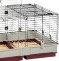 Ferplast Krolik XXL Rabbit Cage w/Wire Extension | Rabbit Cage Includes All Accessories & Measures 63.8L x 23.62W x 19.6