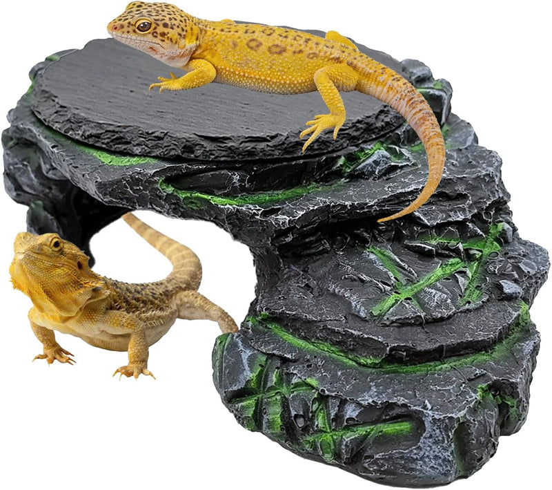 Reptile Basking Platform Gecko Hide Juvenile Beared Dragon Tank Accessories