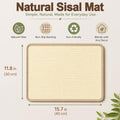 Bunny Scratch Pad, Natural Sisal Rabbit Scratching Mat, Multi-Functional Chew Toy & Nail Care Pad, Comfort Sleeping Mat 