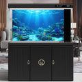 Underwater Aquarium Background Coral Reef Tropical Fish Terrarium Background Deep Blue Ocean Sea Sunbeams Aquatic Plants