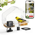 Smart Window Bird Feeder with 2K Camera & AI Identification, Strong Suction Cup Mount, All-Weather Design, Real-Time Alerts, Easy to Install, for Apartments & Homes, for Bird Lovers