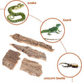 SEWACC 4pcs Natural Cork Bark Bits Reptile Bark Bedding Flat Cork Bedding Terrariums Substrate for Snake Spiders Bearded