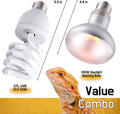 Reptile 100W Basking Spot Bulb & 10.0 24W UVA UVB Bulb Combo – Dual Pack Heat Lamp Bulbs for Reptiles & Amphibians, Heat