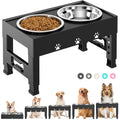 Elevated Dog Bowls with 2 Stainless Steel Bowls, 5-Height Adjustable Stand (3.1", 9" to 12"), for Improved Digestion & Neck Support, Easy Clean, Non-Slip Base Raised Feeder for Medium Large Dogs