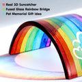 Huray Rayho Rainbow Bridge Fused Glass 3D Colorful Bridge with Sympathy Card Memorial Gift for Dog Cat Guinea Pig Lover Pet Lost Present Sorry Gift Set